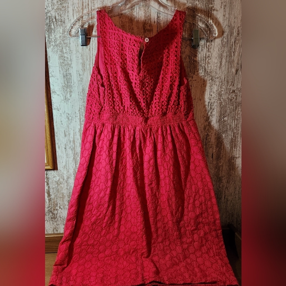 Old Navy Fushia Pink Lace Midi Dress Sleeveless Tank - Picture 5 of 6